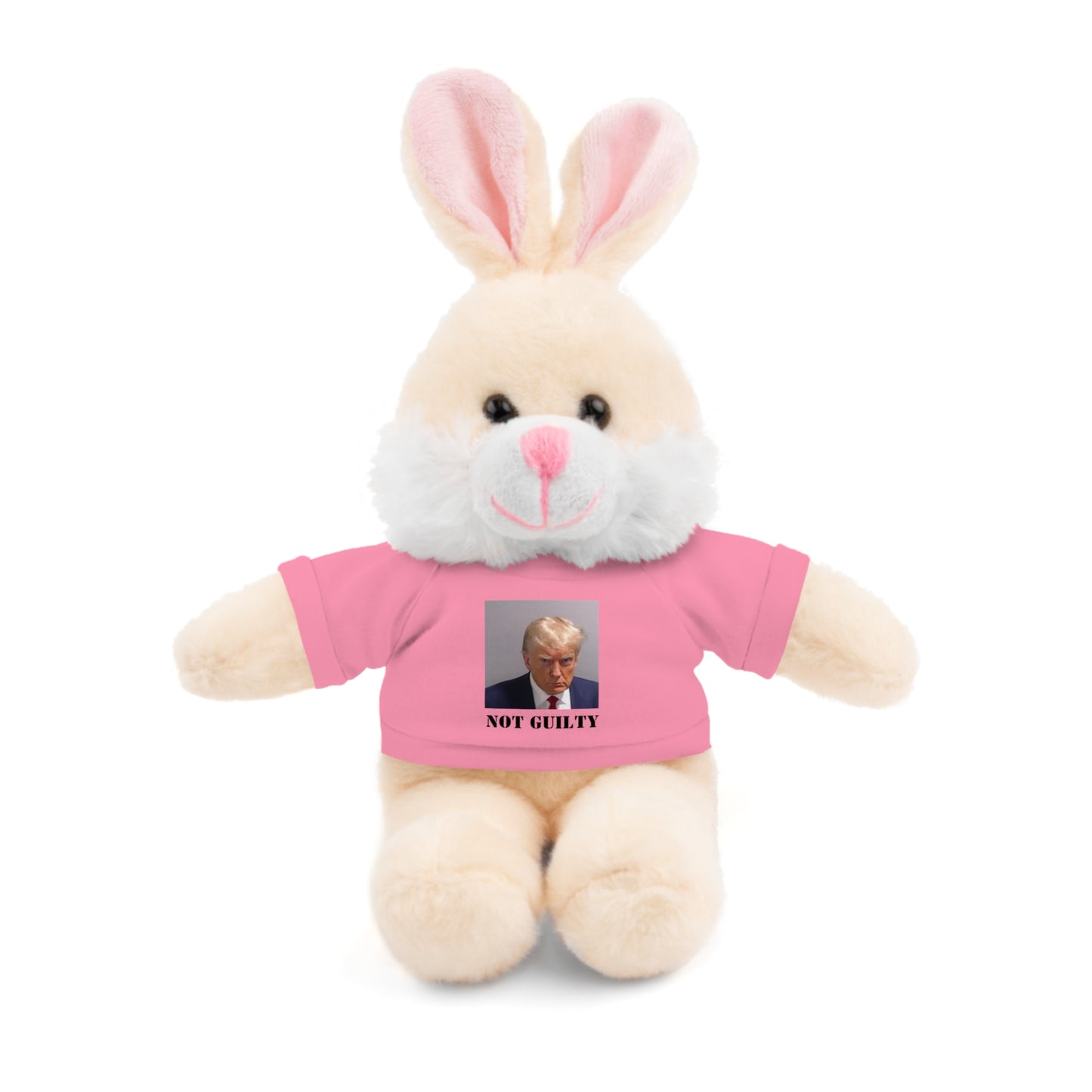 NOT GUILTY Trump Mugshot Stuffed Animal With T-Shirt