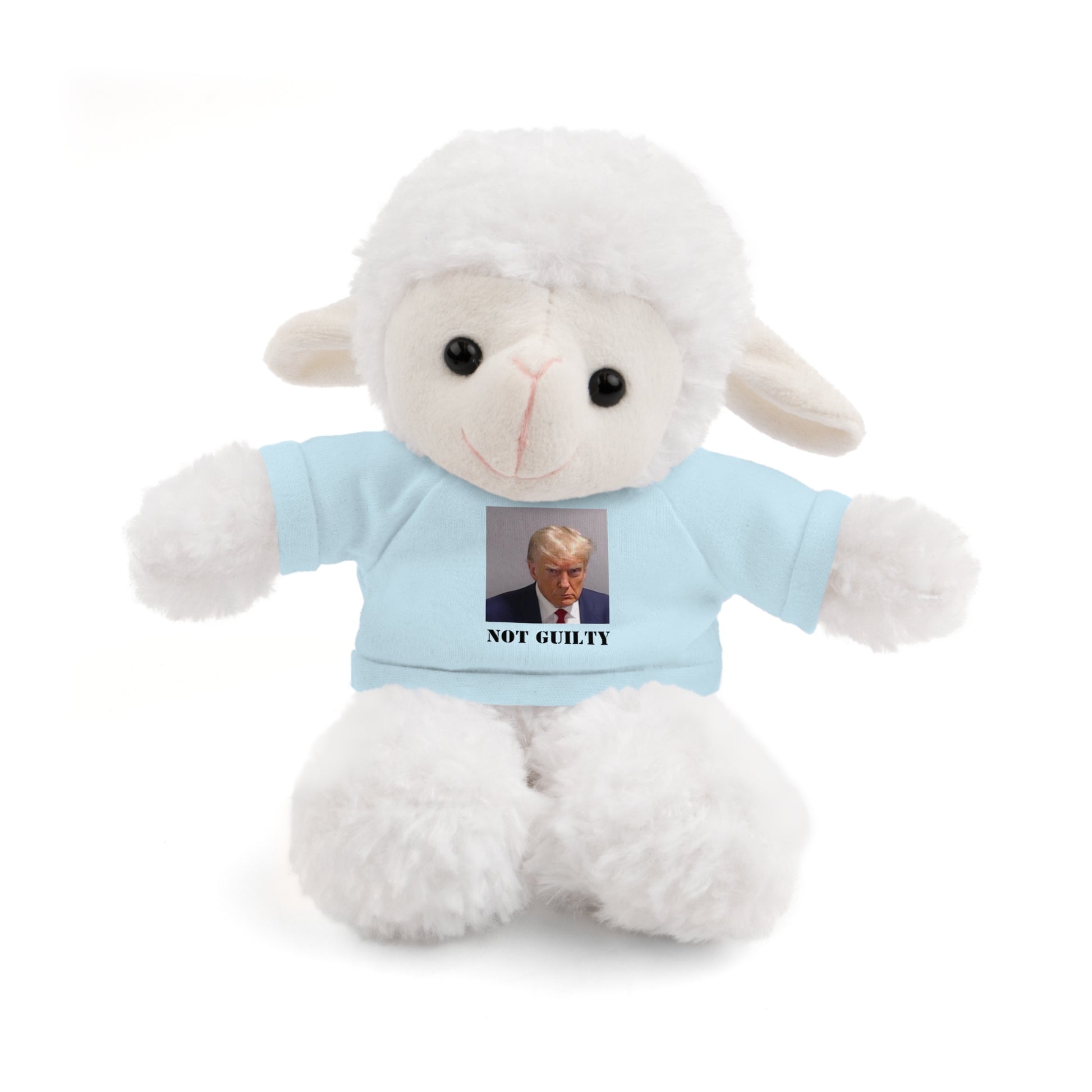 NOT GUILTY Trump Mugshot Stuffed Animal With T-Shirt