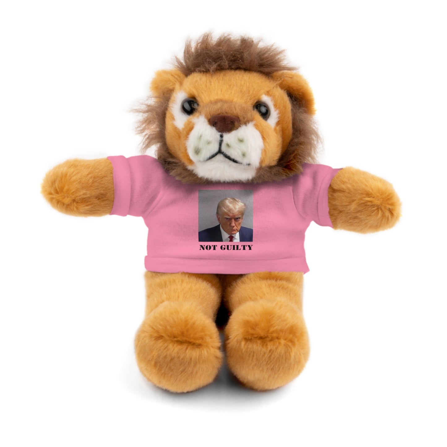 NOT GUILTY Trump Mugshot Stuffed Animal With T-Shirt