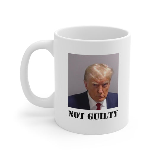 NOT GUILTY Trump Mugshot White Mug