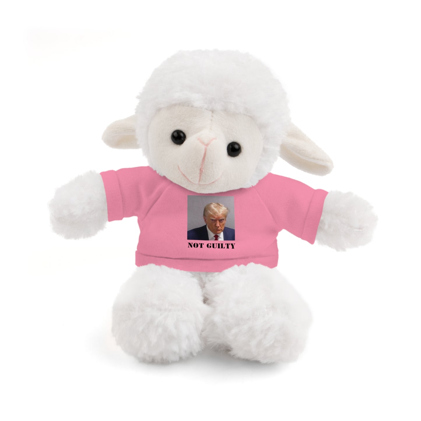 NOT GUILTY Trump Mugshot Stuffed Animal With T-Shirt