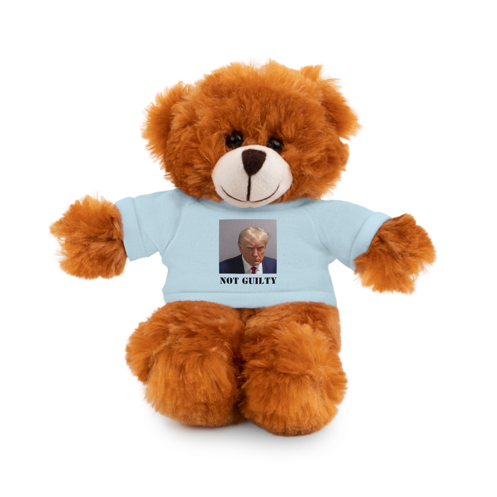 NOT GUILTY Trump Mugshot Stuffed Animal With T-Shirt