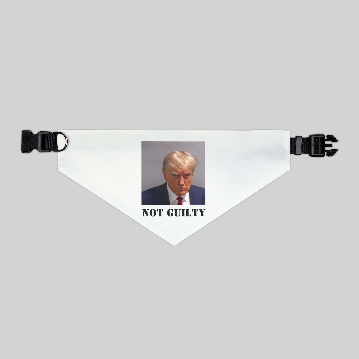 NOT GUILTY Trump Mugshot Pet Bandana Collar