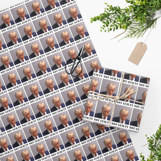 NOT GUILTY Trump Mugshot Wrapping Paper