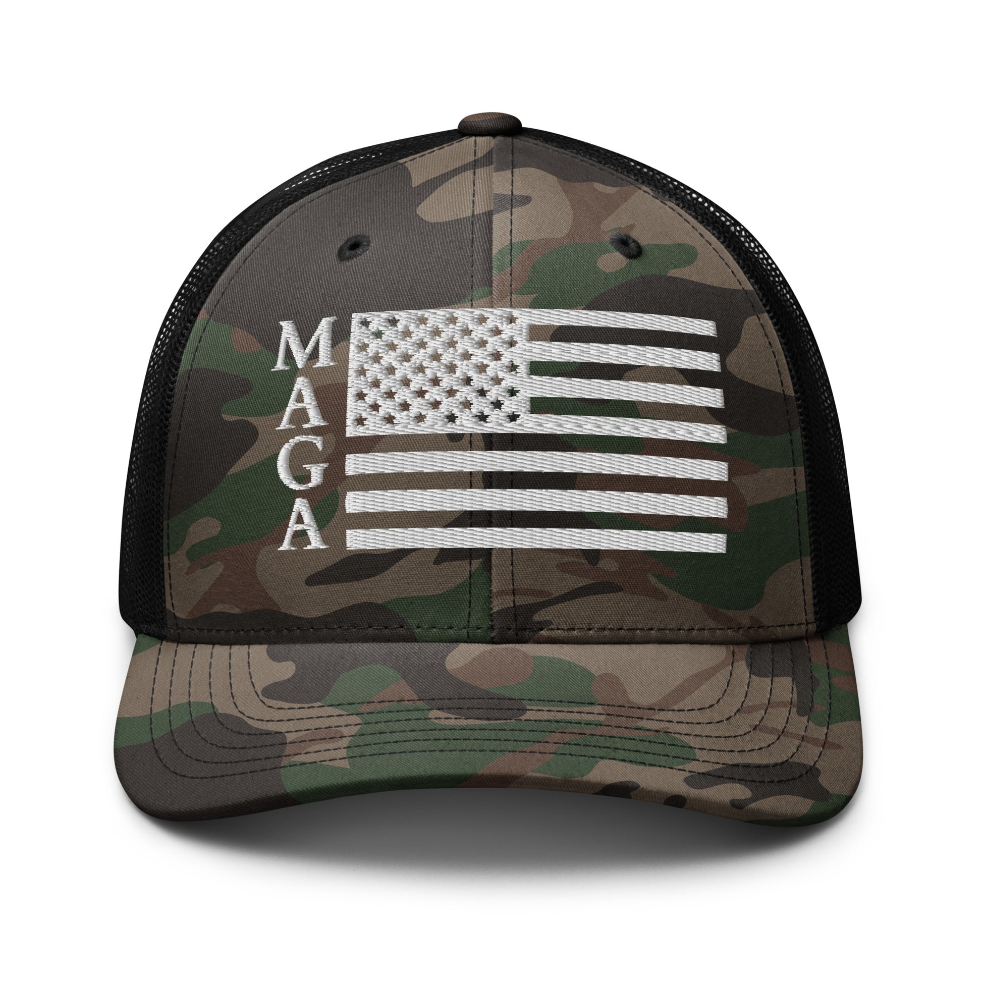 MAGA USA FLAG Camouflage Trucker Hat