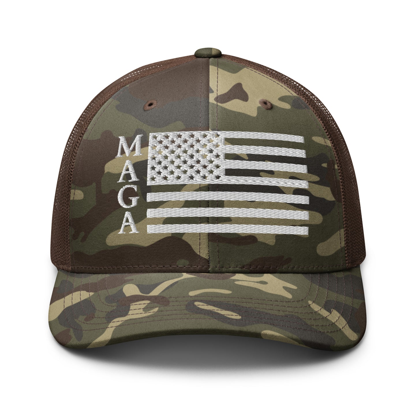 MAGA USA FLAG Camouflage Trucker Hat