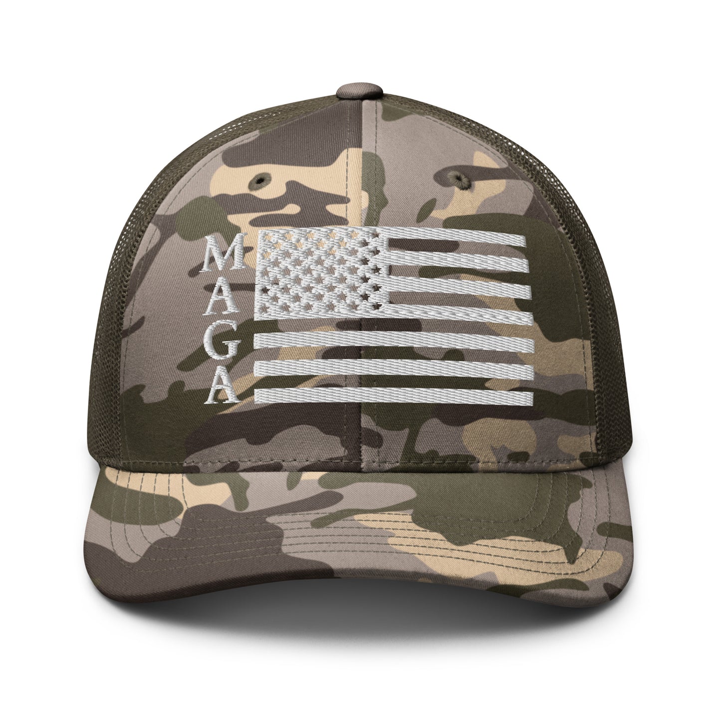 MAGA USA FLAG Camouflage Trucker Hat